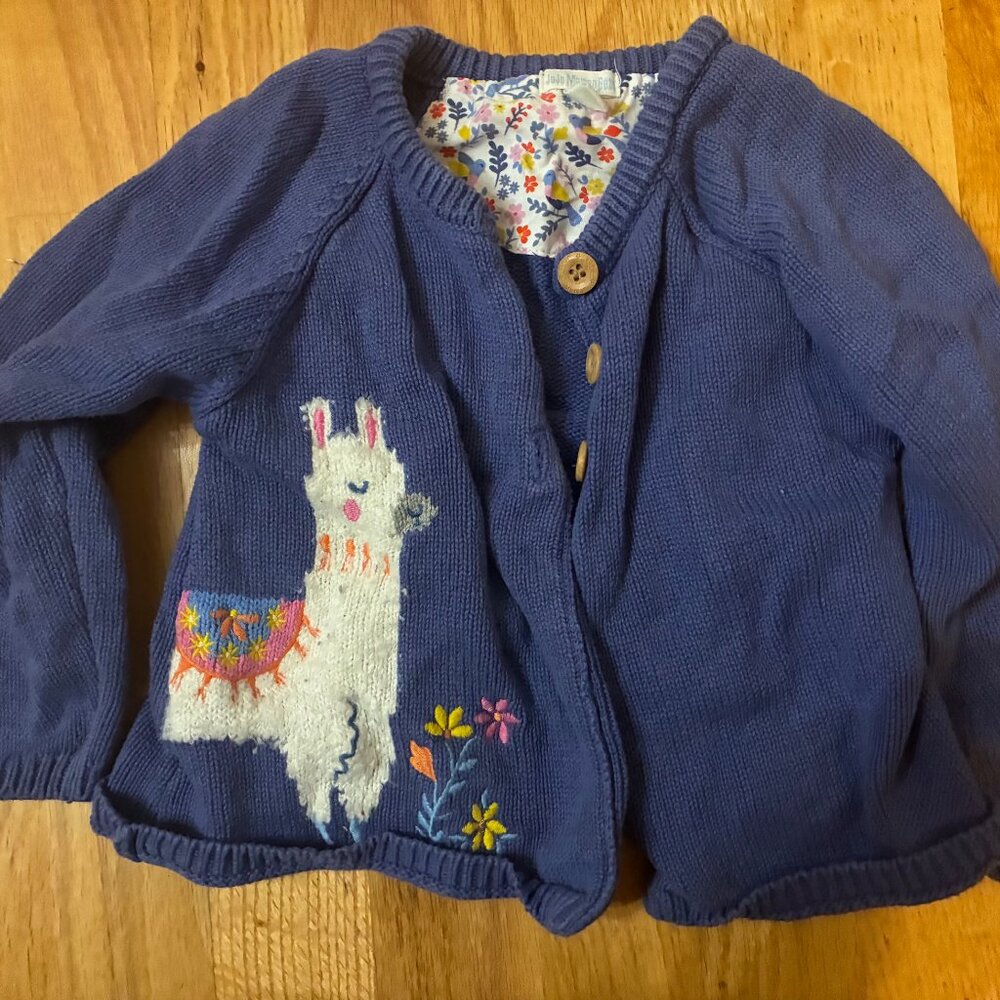 JoJoMaman Bebe Llama Cardigan
